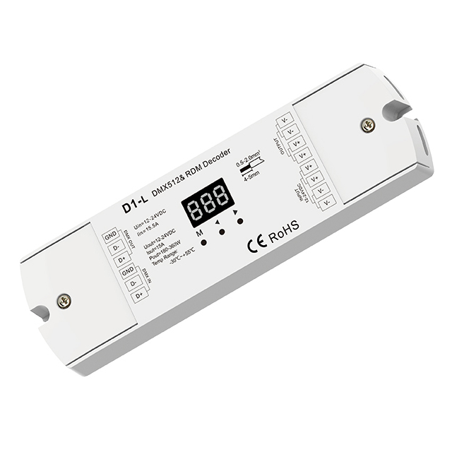 1CH 12A Constant Voltage DMX512 & RDM Decoder D1-L For LED light strip waterproof